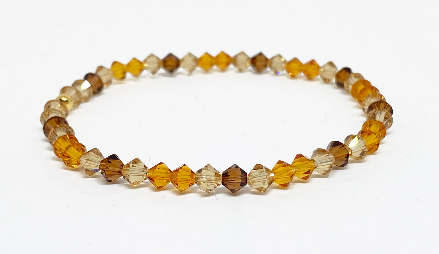 Swarovski Crystal Beaded Bracelet in Harvest Leaves