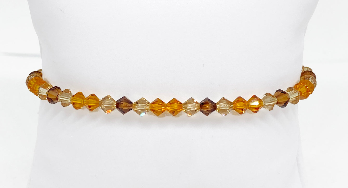 Swarovski Crystal Beaded Bracelet in Harvest Leaves