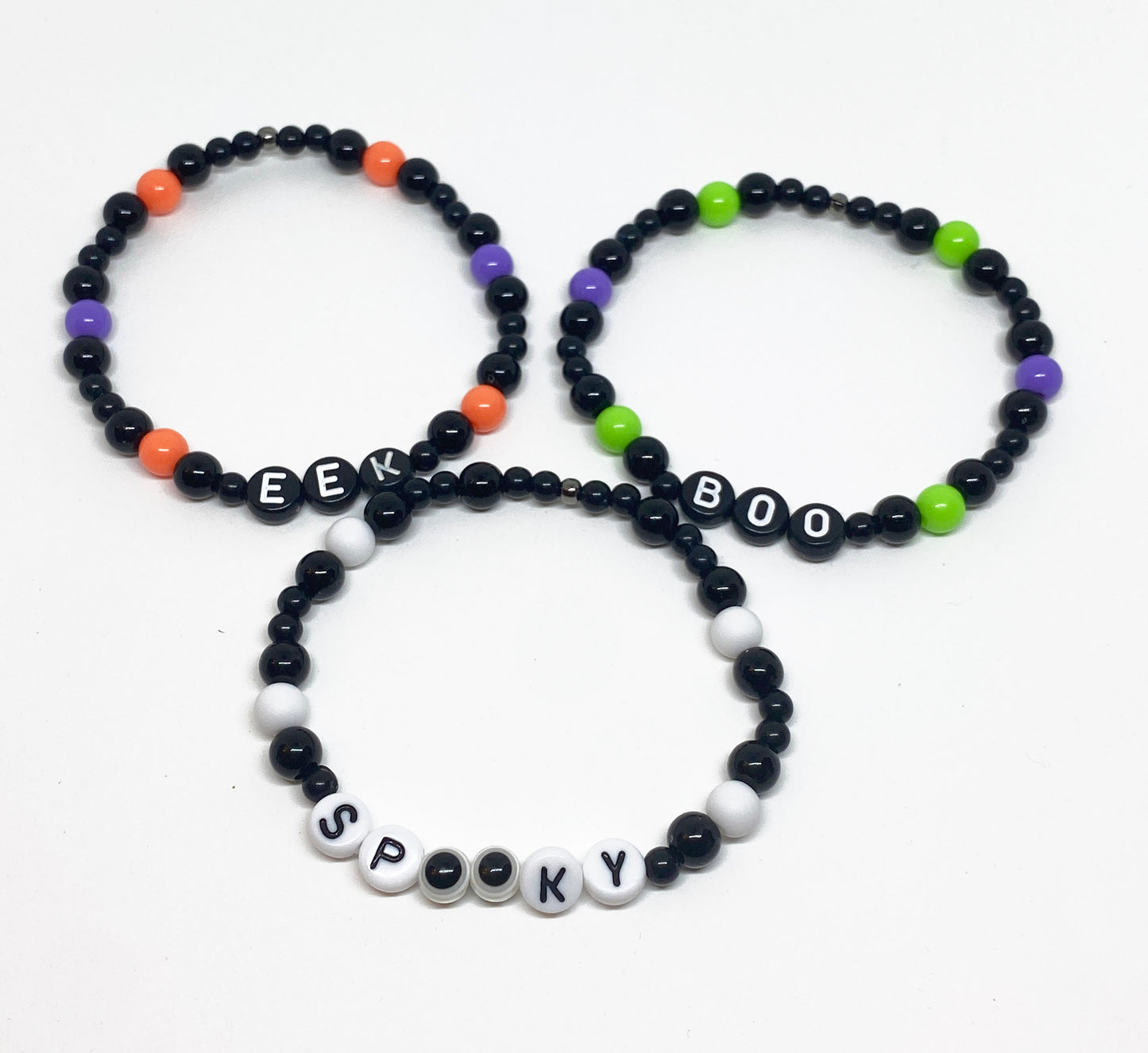 Halloween Acrylic Bracelets in Boo, Spooky, or EEK!