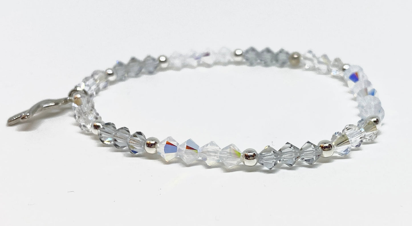 Swarovski Crystal Limited Edition Charity Beaded Bracelet in Opalescent for Lung Cancer Awareness