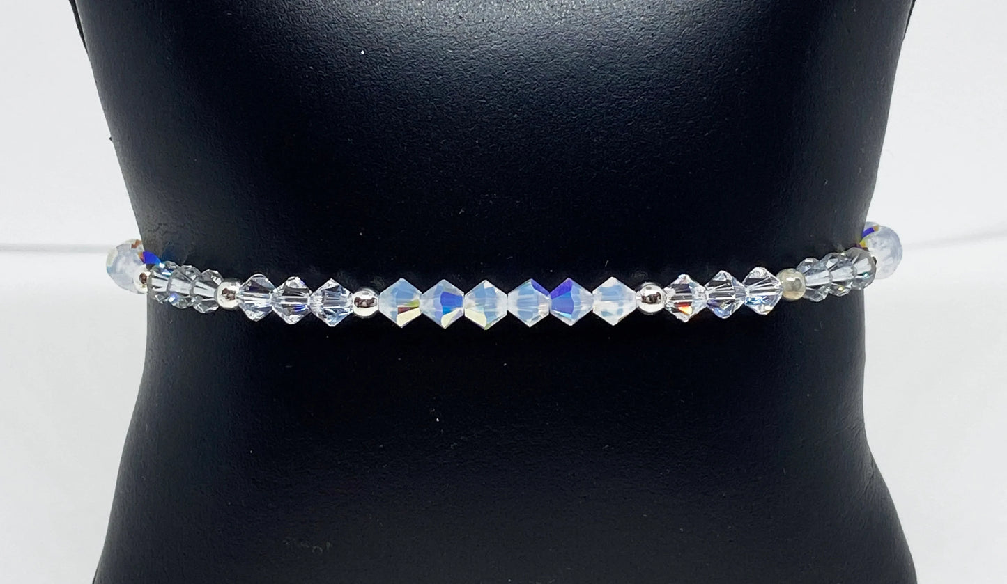 Swarovski Crystal Limited Edition Charity Beaded Bracelet in Opalescent for Lung Cancer Awareness