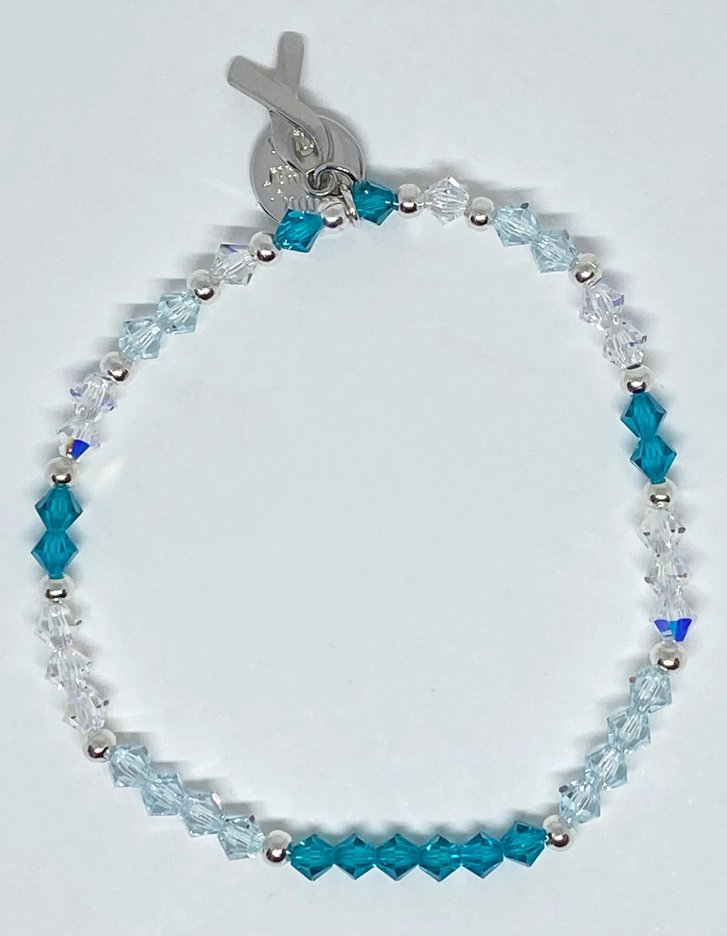 Swarovski Crystal Limited Edition Charity Beaded Bracelet in Treasured Teal for Ovarian Cancer Awareness