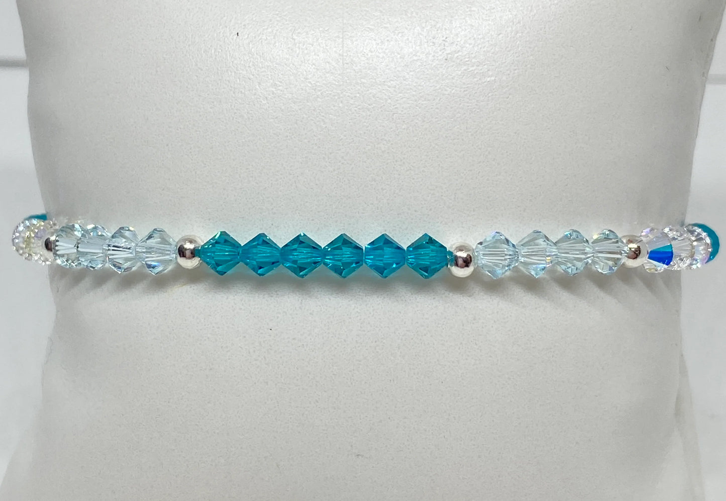 Swarovski Crystal Limited Edition Charity Beaded Bracelet in Treasured Teal for Ovarian Cancer Awareness