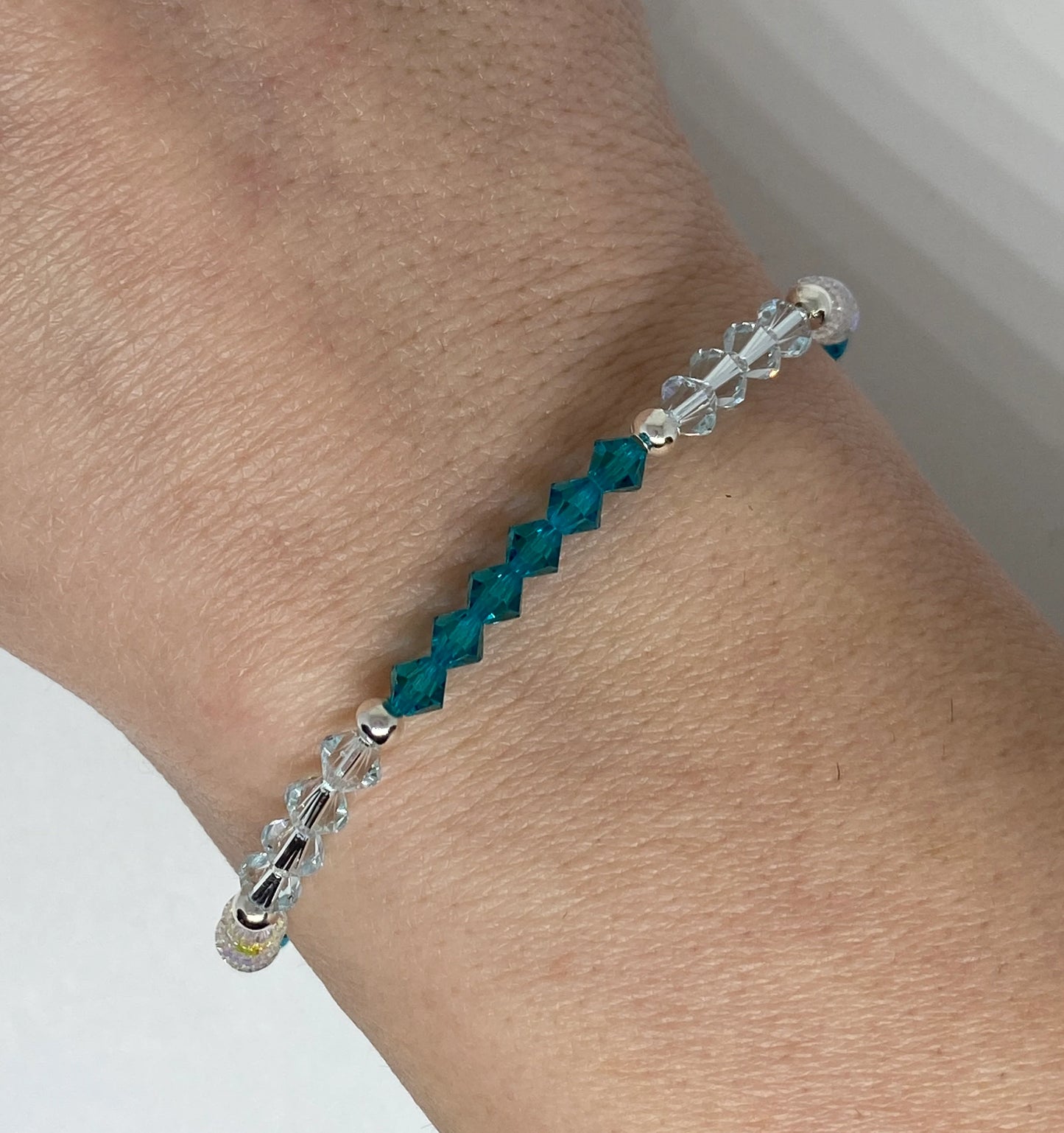 Swarovski Crystal Limited Edition Charity Beaded Bracelet in Treasured Teal for Ovarian Cancer Awareness