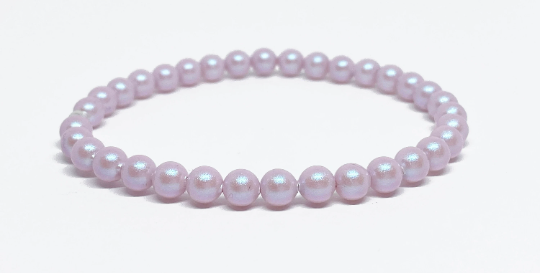 5mm Swarovski Pearl Accent Bead Bracelet in Iridescent Dreamy Rose Pink