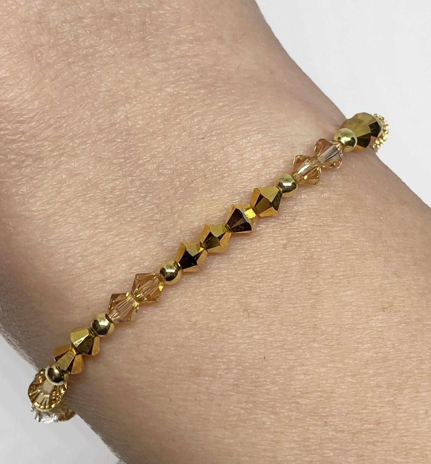 Swarovski Crystal Limited Edition Gold Charity Beaded Bracelet - supporting St. Jude Children's Hospital