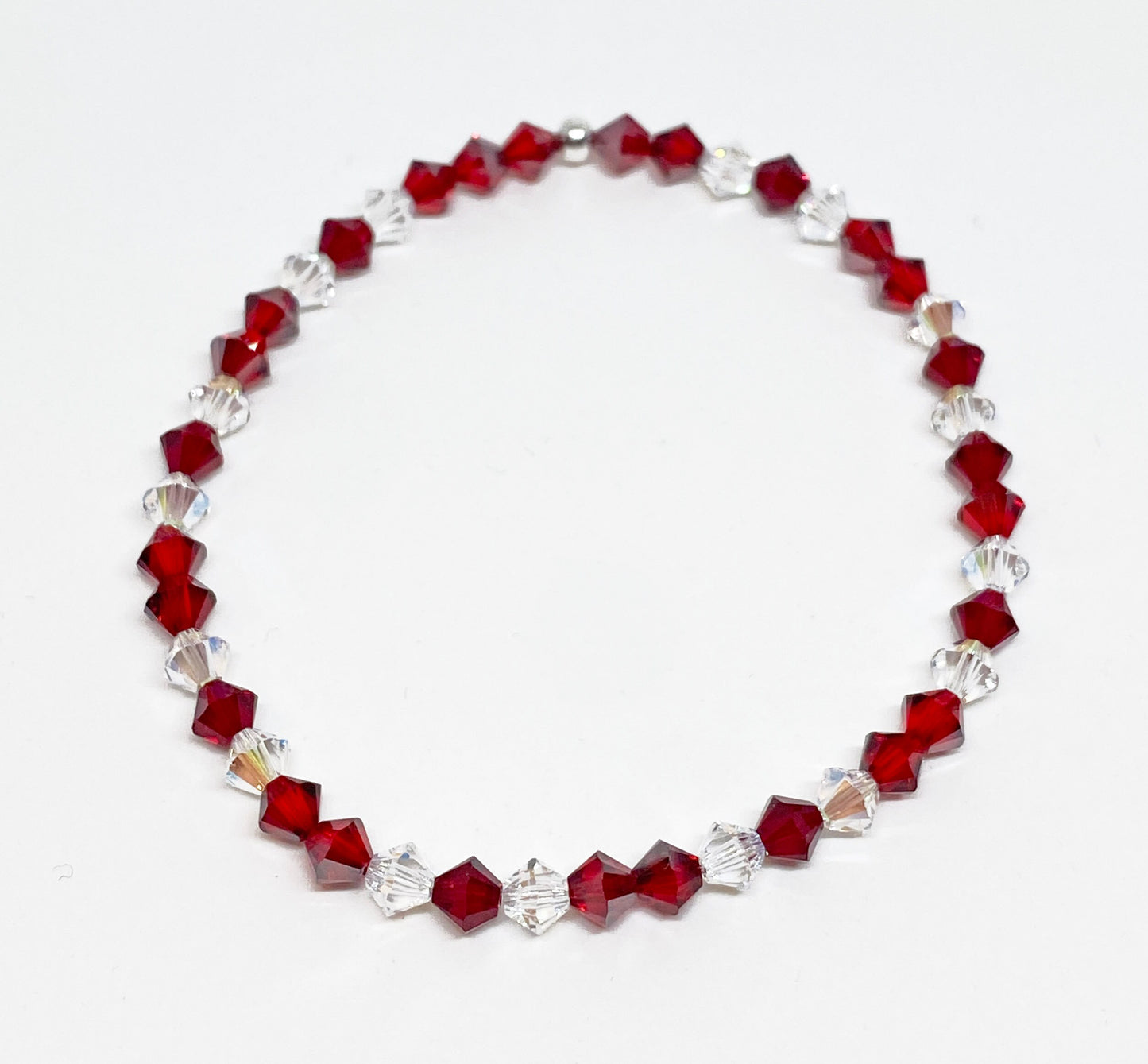 Swarovski Crystal Bracelet in True Love - with Light Siam Red and Crystal Shimmer Swarovski Crystals