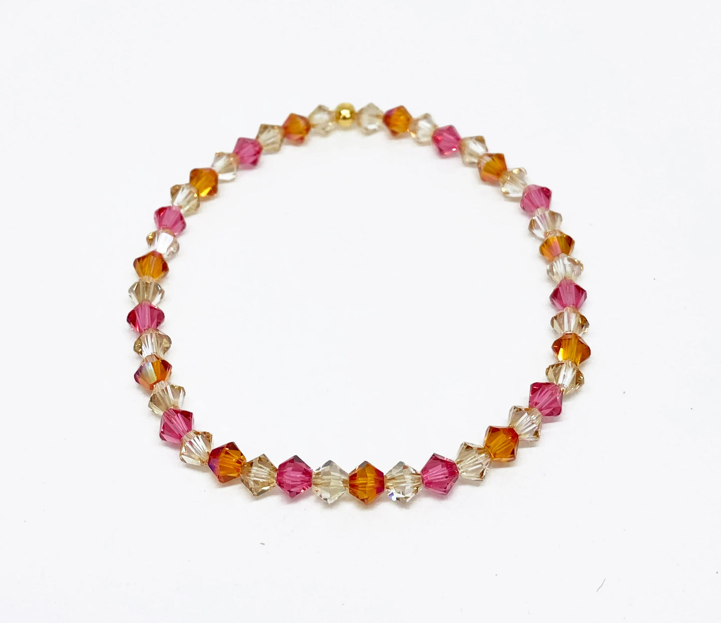 Swarovski Crystal Bracelet in Beloved - with Astral Pink, Golden Shadow, and Indian Pink Swarovski Crystals