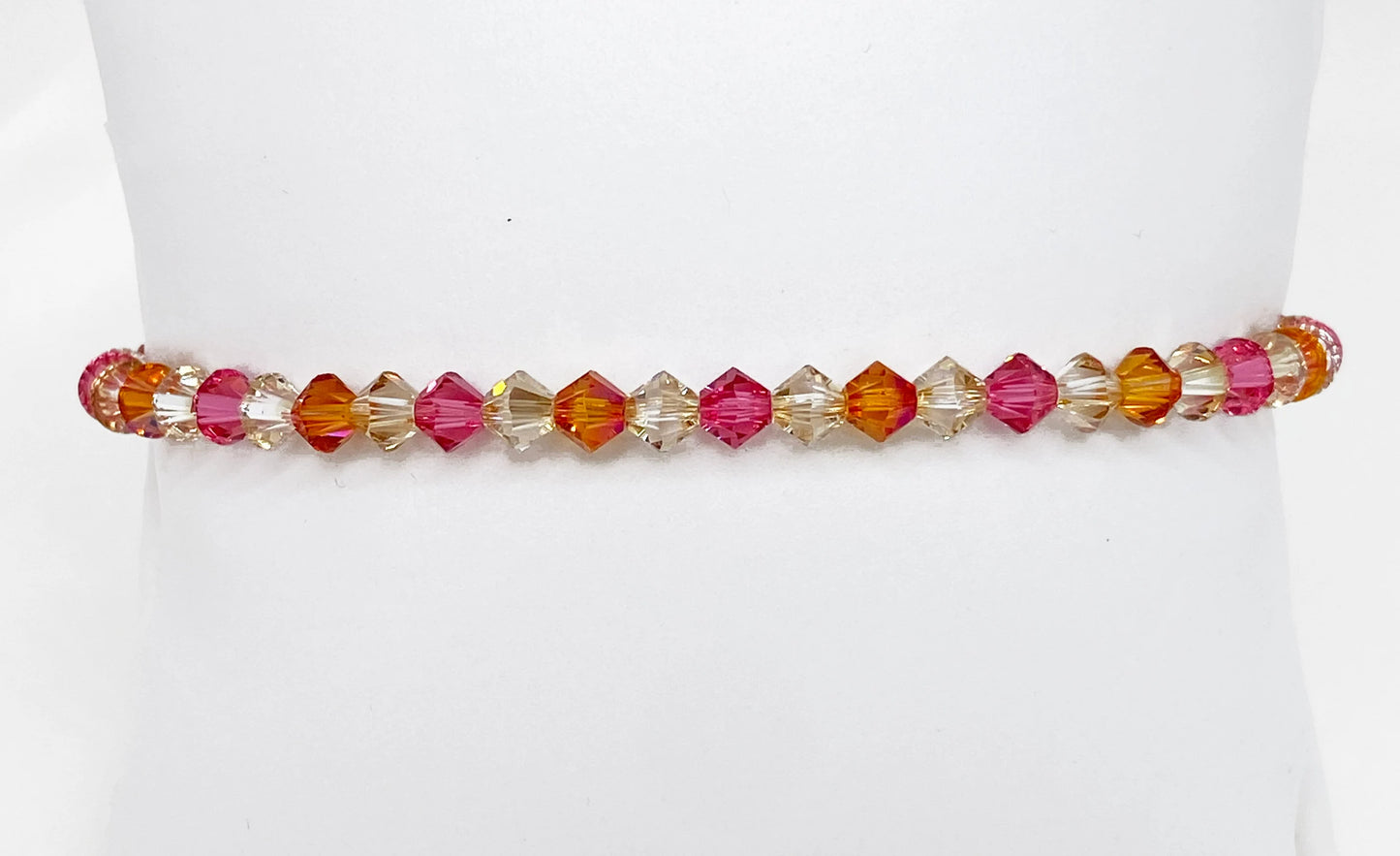 Swarovski Crystal Bracelet in Beloved - with Astral Pink, Golden Shadow, and Indian Pink Swarovski Crystals