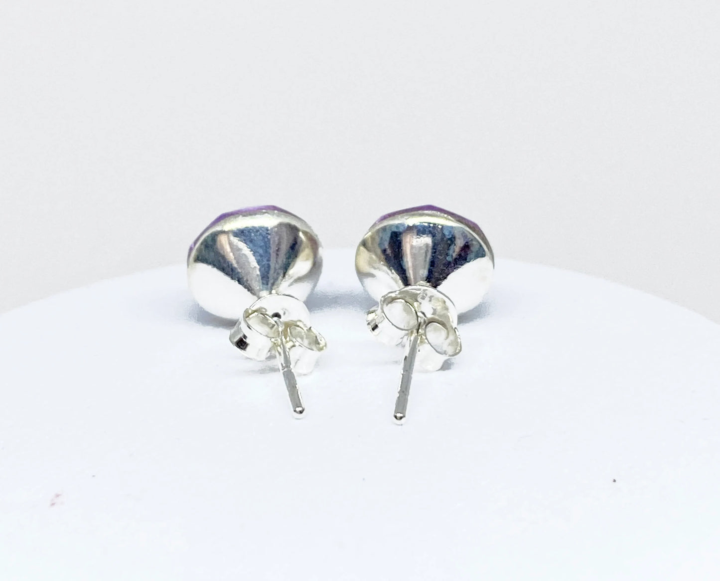 8mm Swarovski Crystal Stud Earrings in Crystal Vitrail Light, set in Sterling Silver