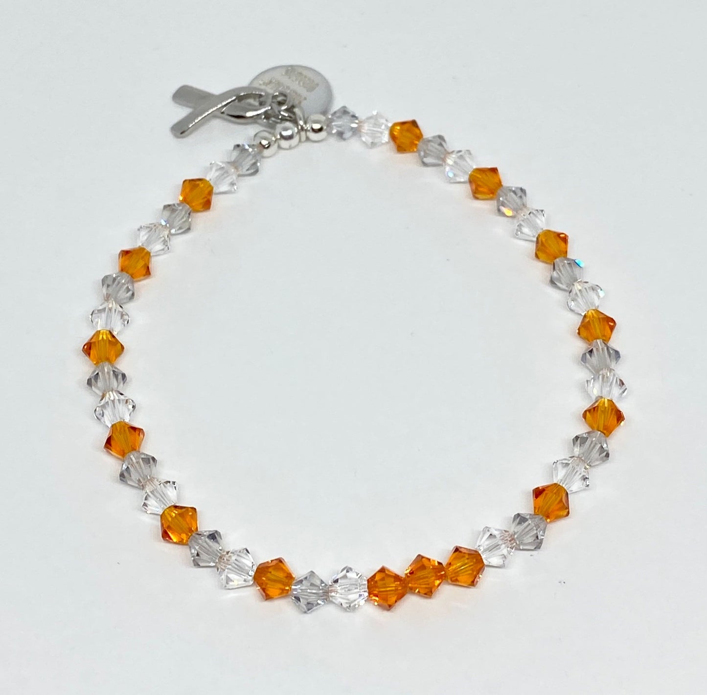 Swarovski Crystal Limited Edition Charity Beaded Bracelet in Tangerine for Multiple Sclerosis Awareness Month