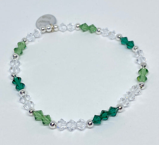 Swarovski Crystal Stretch Accent Bracelet in Emerald Green - Perfect for St Patricks Day