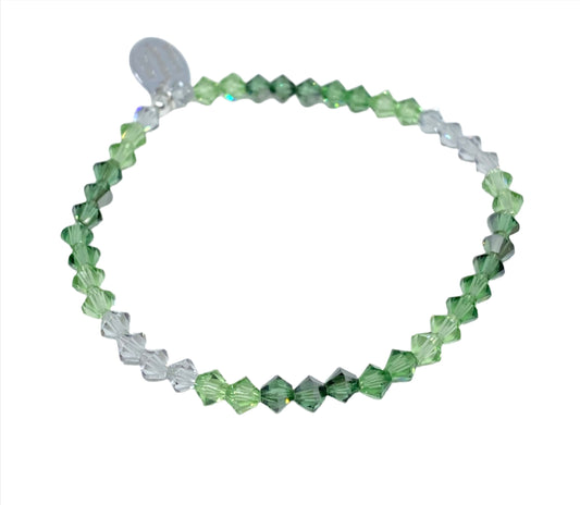 Swarovski Crystal Charity Beaded Bracelet for Mental Health Awareness in Green Dream