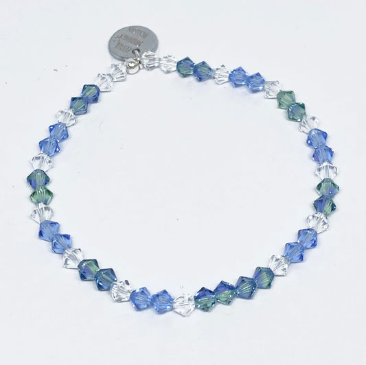 Swarovski Crystal Accent Bracelet in Light Sapphire and Chrysolite