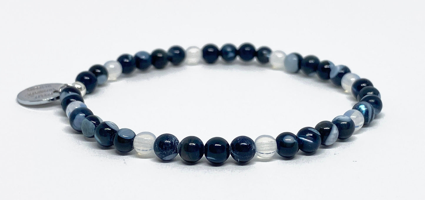 Healing Crystal Bracelet in Black Mother of Pearl