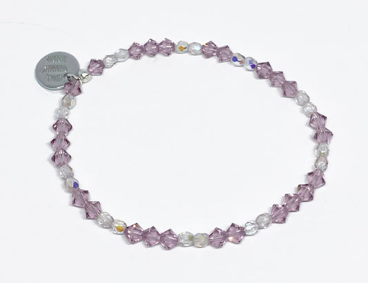 Swarovski Crystal Stretch Accent Bracelet in Light Amethyst