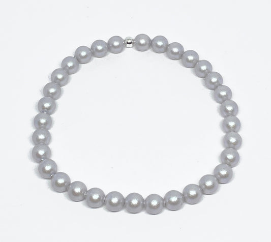 Swarovski Pearl Accent Bead Bracelet in Iridescent Dove Gray