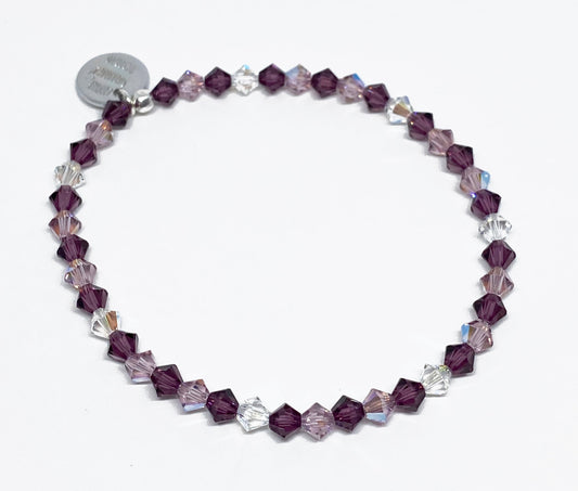 Swarovski Crystal Beaded Bracelet in Amethyst Shimmer