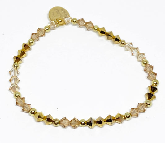 Swarovski Crystal Limited Edition Gold Charity Beaded Bracelet - supporting St. Jude Children's Hospital