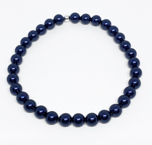 Swarovski Pearl Accent Beaded Bracelet in Night Blue