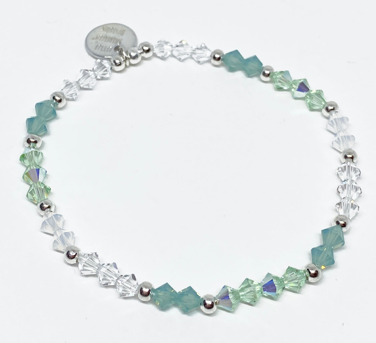 Swarovski Crystal Bracelet in Light Green Opal - with Chrysolite AB, Pacific Opal, and White Opal Swarovski Crystals