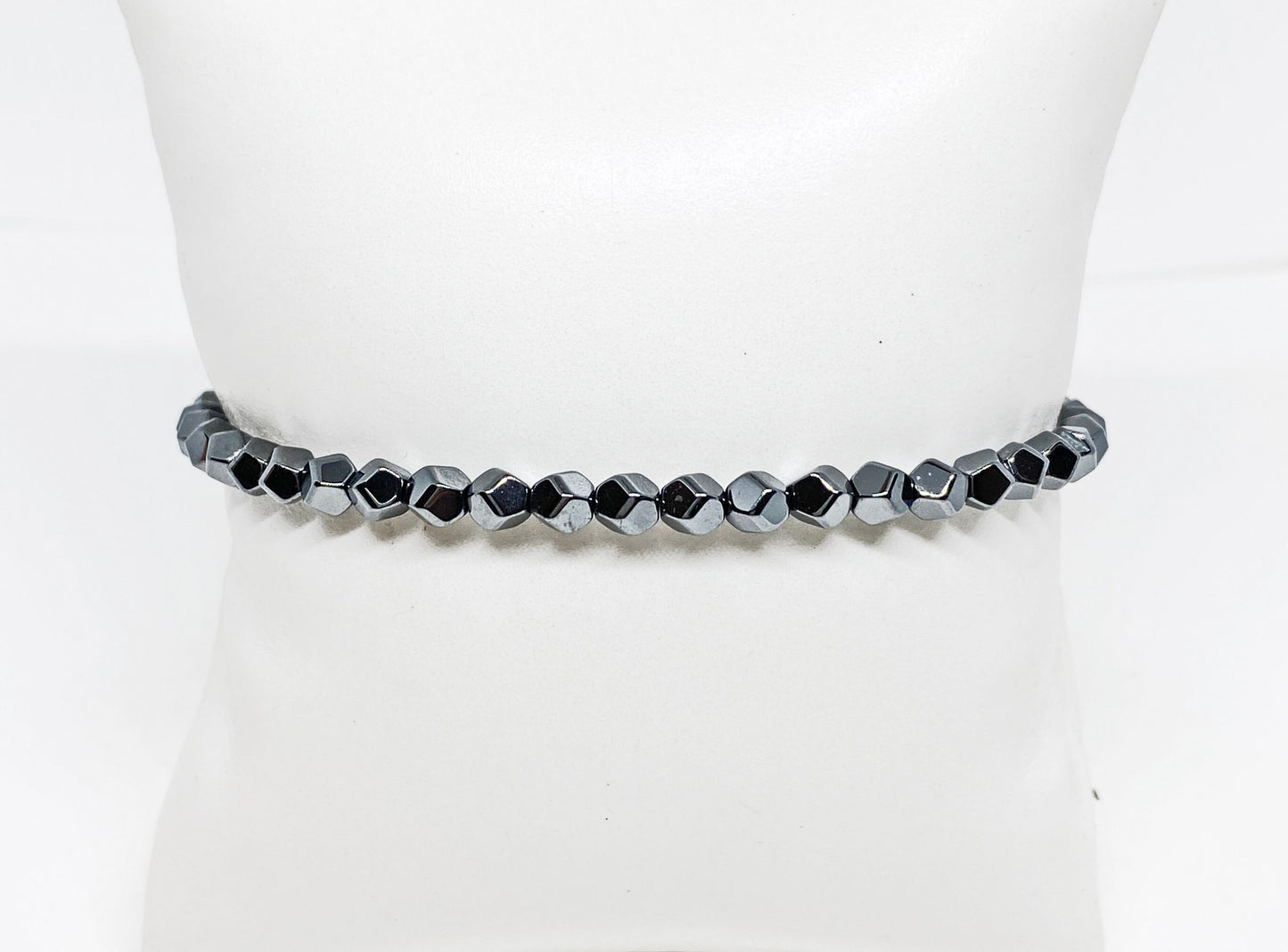 Dark Gray Hematite Nugget Beaded Bracelet