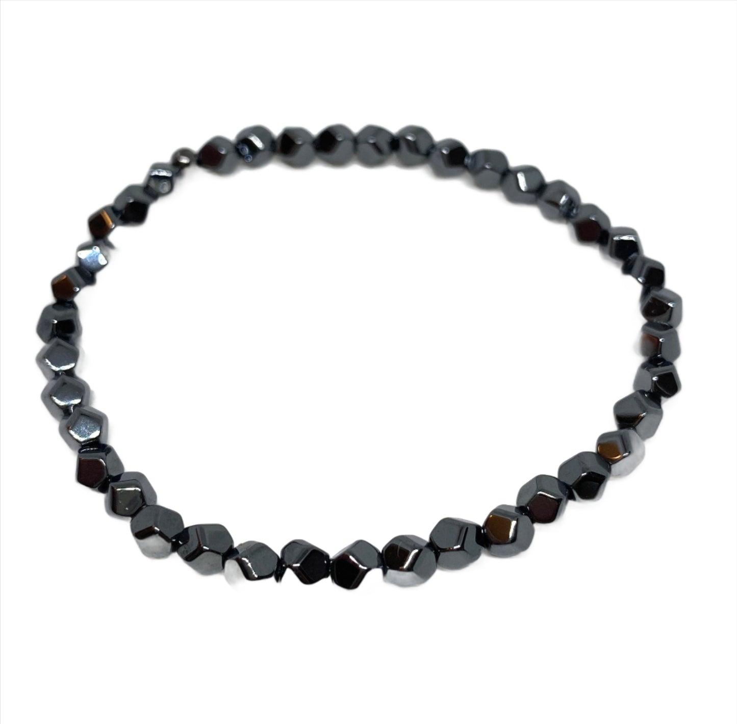 Dark Gray Hematite Nugget Beaded Bracelet