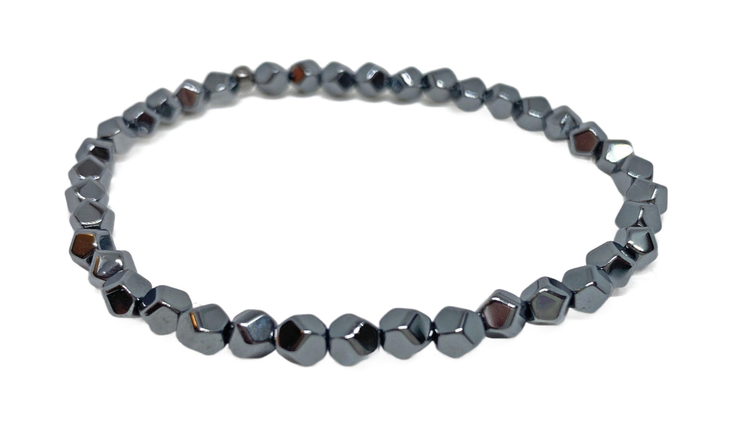 Dark Gray Hematite Nugget Beaded Bracelet