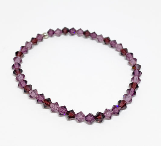 Swarovski Crystal Accent Bracelet Purple Passion - with Burgundy, Iris, and Amethyst Swarovski Crystals