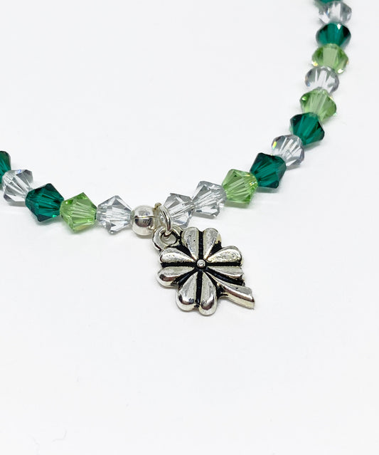 Swarovski Crystal Stretch Bracelet in Luck of the Irish - Perfect for St. Patrick's Day