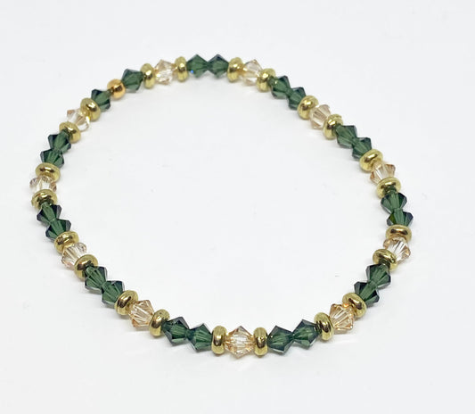 Swarovski Crystal Accent Bracelet in Tourmaline Green and Gold