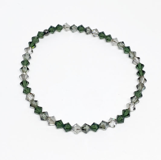 Swarovski Crystal Accent Bracelet in Tourmaline Satin - Tourmaline Green and Black Diamond