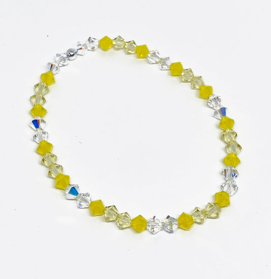 Swarovski Crystal Stretch Accent Bracelet in Sunshine - with Yellow Opal and Jonquil Swarovski Crystals