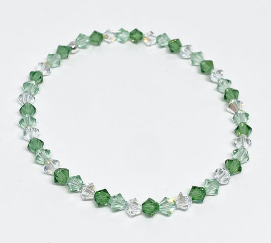 Swarovski Crystal Stretch Accent Bracelet in Limeade - with Erinite and Chrysolite Swarovski Crystals