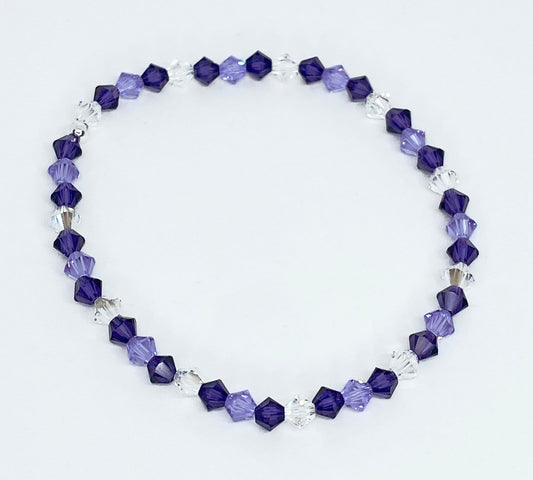 Swarovski Crystal Stretch Accent Bracelet in Purple Violet