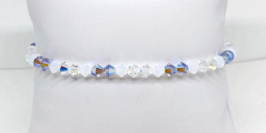 Swarovski Crystal Stretch Accent Bracelet in Opal Mauve