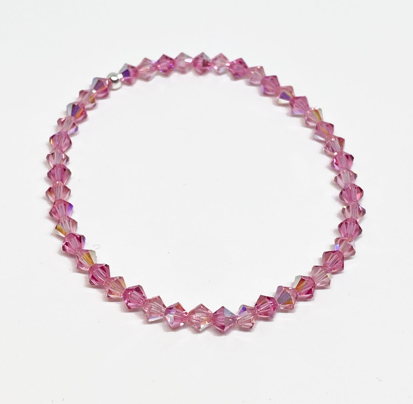 Swarovski Crystal Bracelet in Sweetheart - with Light Rose and Rose Aurora Borealis Swarovski Crystals