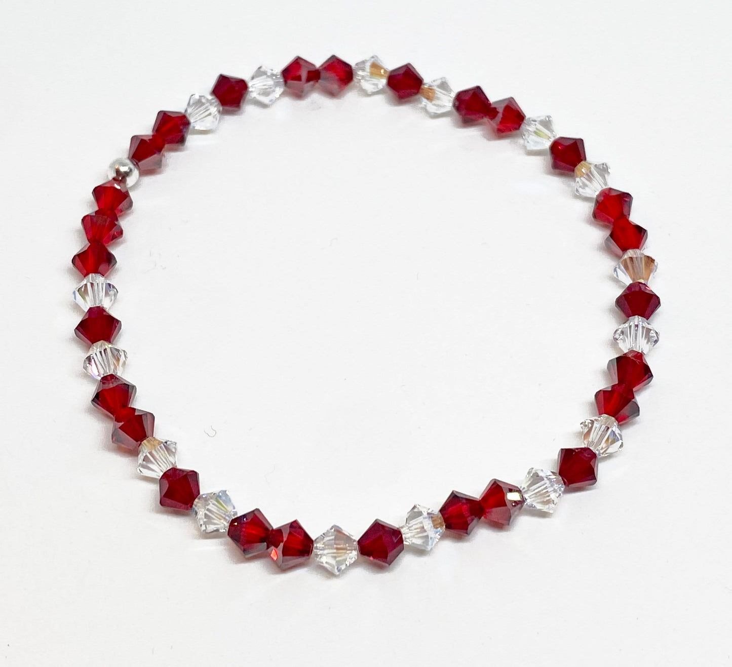 Swarovski Crystal Bracelet in True Love - with Light Siam Red and Crystal Shimmer Swarovski Crystals