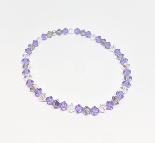 Swarovski Crystal Accent Bracelet in Violet Shimmer - with Violet and Smoky Mauve Swarovski Crystals