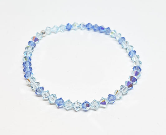 Swarovski Crystal Accent Bracelet in Light Blue - with Sapphire, Light Azore AB, and Light Sapphire AB Swarovski Crystals