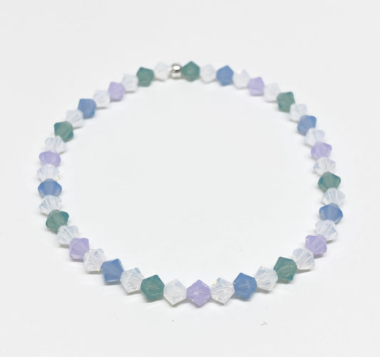 Swarovski Crystal Bracelet in Spring Opal - with Pacific, Violet, and Air Opal Swarovski Crystals