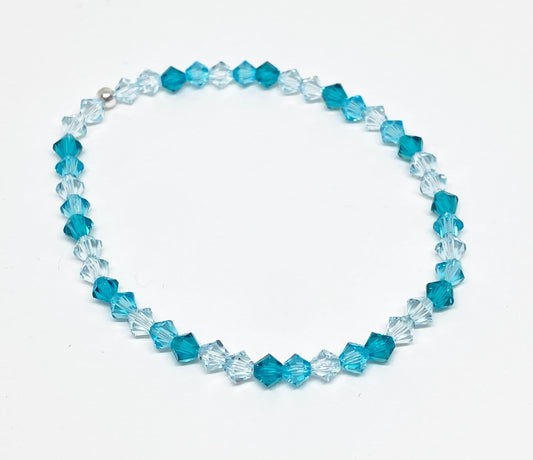 Swarovski Crystal Accent Bracelet in Spring Breeze - Light Turquoise, Light Azore, and Blue Zircon