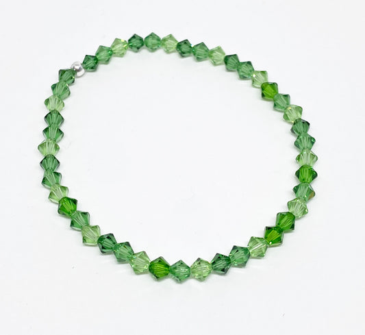 Swarovski Crystal Accent Bracelet in Gardenia - Fern Green, Peridot, and Erinite Swarovski Crystals