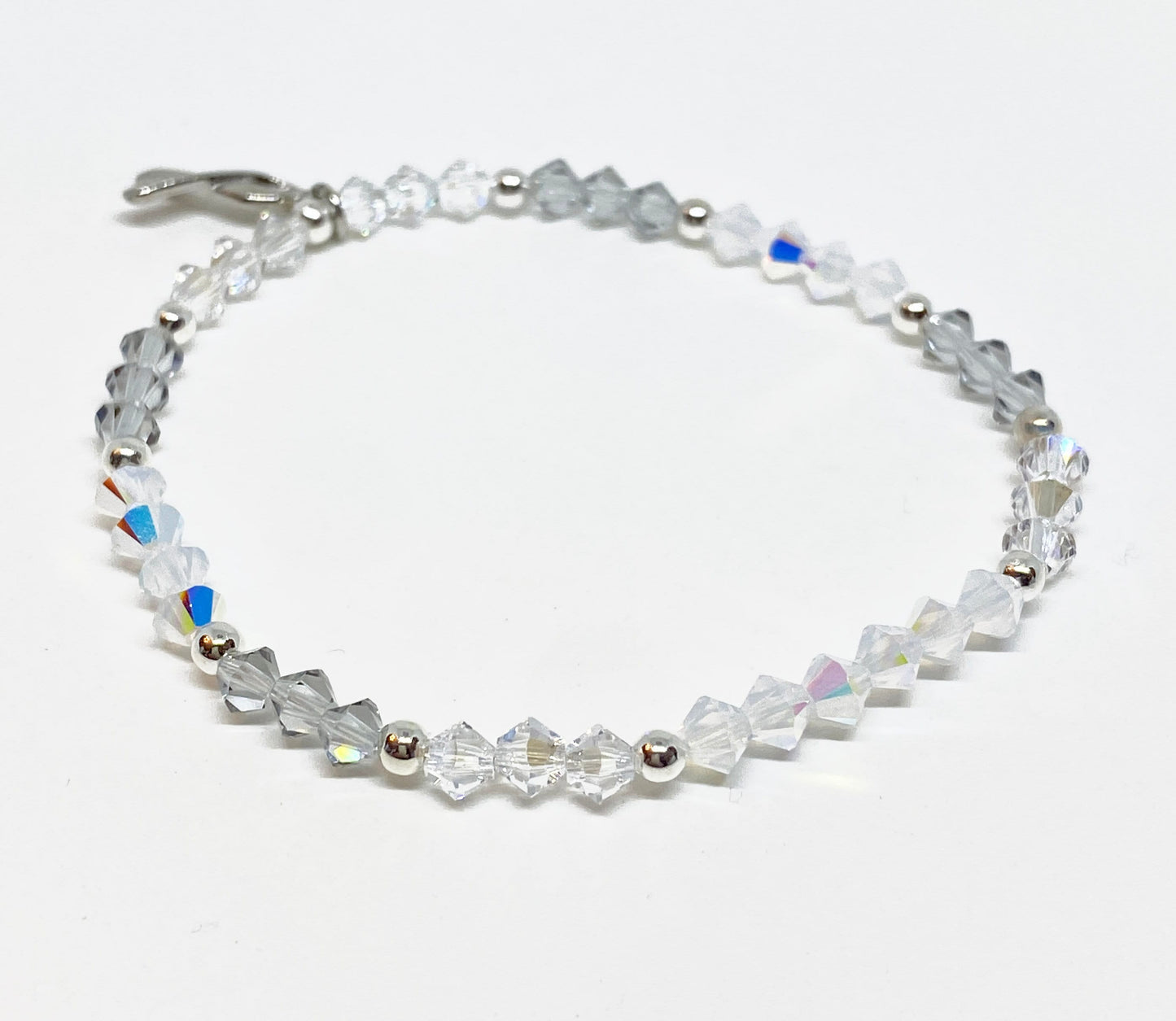 Swarovski Crystal Limited Edition Charity Beaded Bracelet in Opalescent for Lung Cancer Awareness