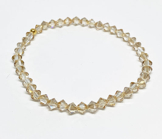 Swarovski Crystal Stretch Solid Accent Bracelet in Golden Shadow