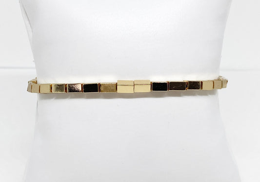 Gold Bar Beaded Bracelet