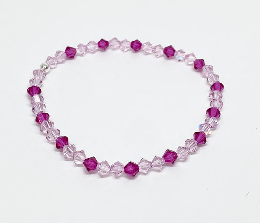 Swarovski Crystal Bracelet in Flirty - with Fuchsia and Rosaline Swarovski Crystals