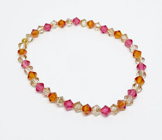 Swarovski Crystal Bracelet in Beloved - with Astral Pink, Golden Shadow, and Indian Pink Swarovski Crystals