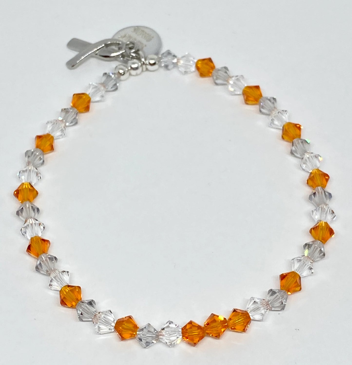 Swarovski Crystal Limited Edition Charity Beaded Bracelet in Tangerine for Multiple Sclerosis Awareness Month