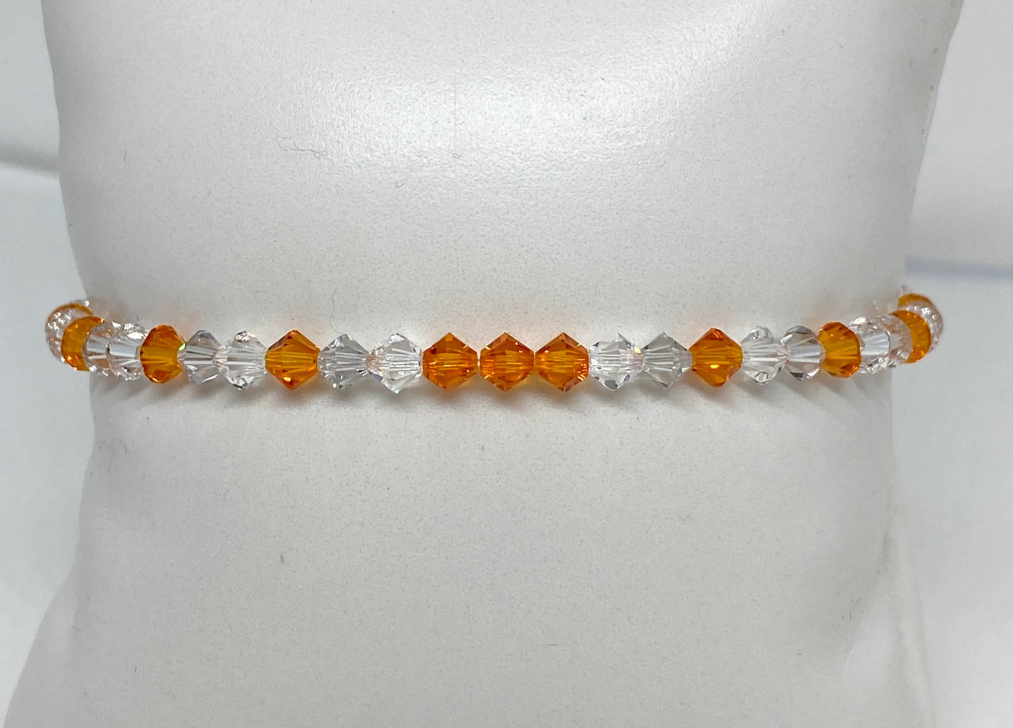 Swarovski Crystal Limited Edition Charity Beaded Bracelet in Tangerine for Multiple Sclerosis Awareness Month